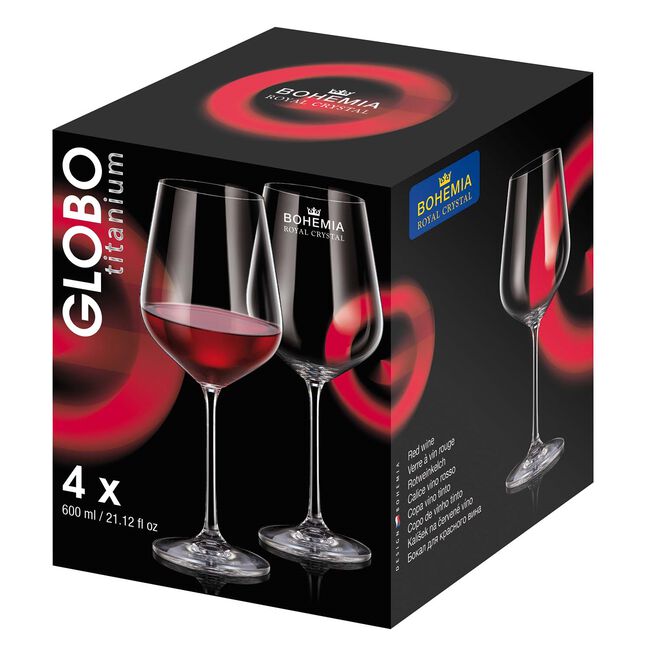 Bohemia Globo 600ml Red Wine Glasses - 4 Pack