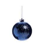 6 Pack Blue Luxury Christmas Bauble Set 