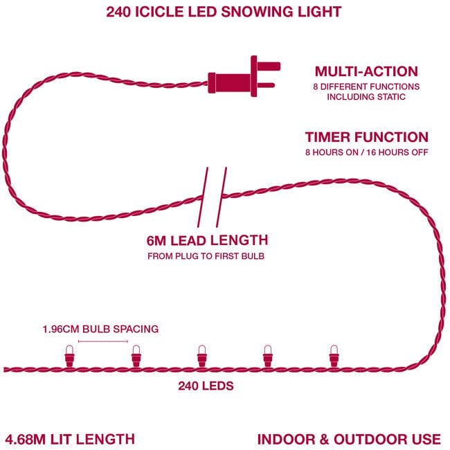 240 Icicle LED Snowing Light - Blue