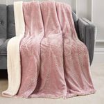 Nicole Day Waffle Sherpa Throw 130x170cm - Blush