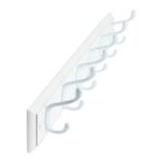 6 Hook White Wooden Board