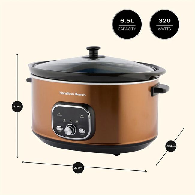 Hamilton Beach 6.5L Digital Copper Slow Cooker 