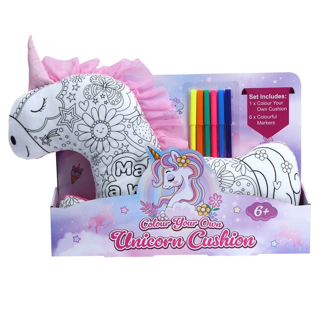 Colour Your Own Unicorn Cushion