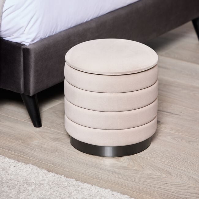 Oval Velvet Ottoman - Small