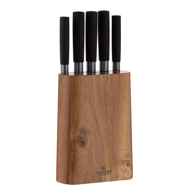 Viners Graphite 5 Piece Acacia Wood Block Set