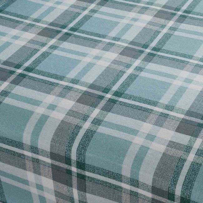 BRUSHED COTTON PLAID POLAR BEARS Single Fitted Sheet
