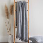 DRIFT HOME HAYDEN 100% RECYCLED COTTON GREY 130x180cm Throw