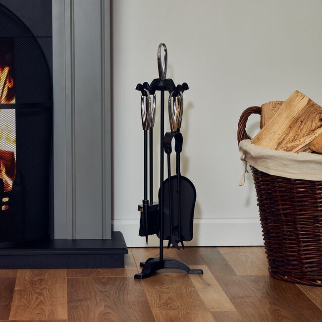 Silverflame 5Pc Teardrop Companion Set Chrome/Blk