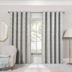 FLORAL JACQUARD DUCK EGG 66x 54 Curtain