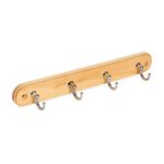 4 Round Hook Pine Wooden Board