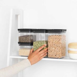 Brabantia 4 Square Canister Set - Dark Grey 