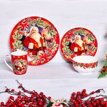 Love Christmas Santa & Poinsettia Large Plate