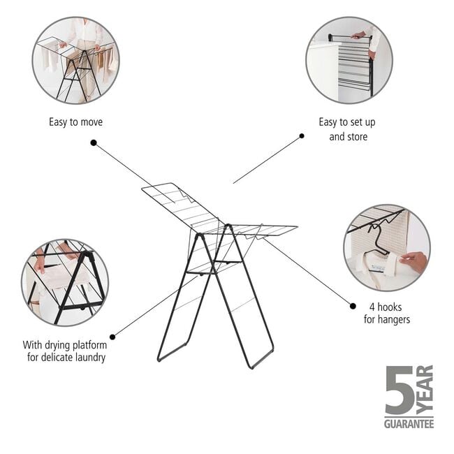 Brabantia 15m Drying Rack Black