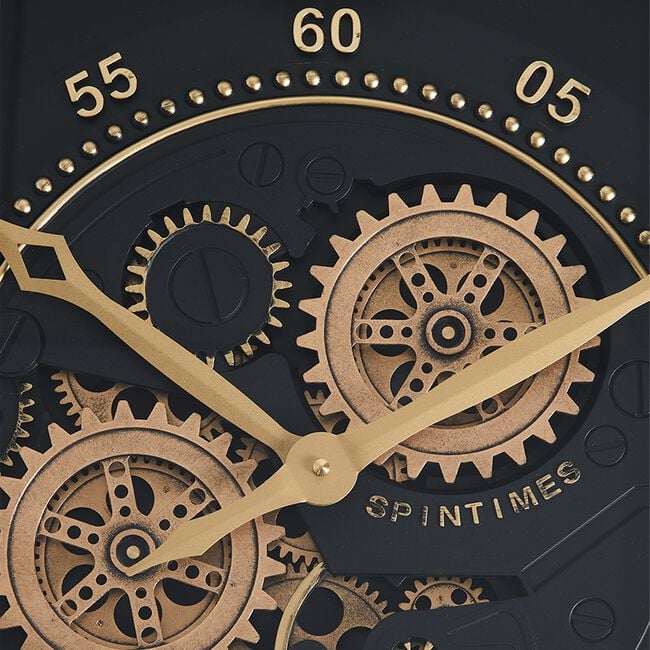 Black & Brass Clock 59cm