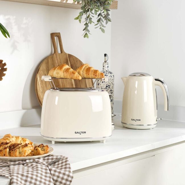 SALTER RETRO CREAM 2 Slice Toaster