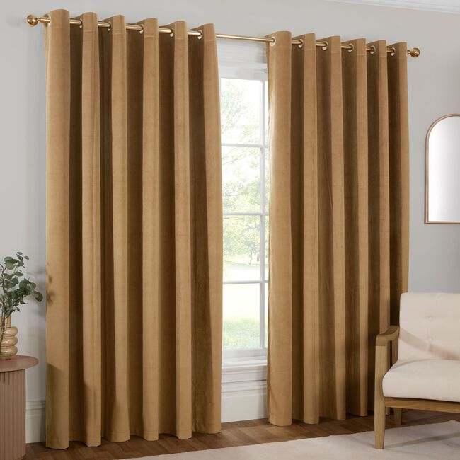 BLACKOUT & THERMAL VELVET GOLD 66x72 Curtain