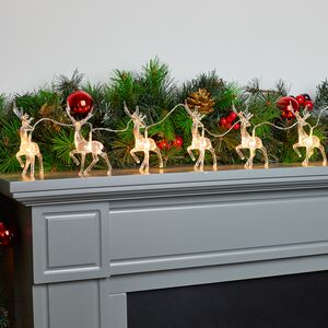 10 Warm White Reindeer String Lights