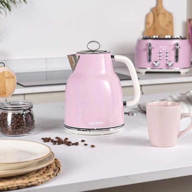 SALTER RETRO PINK 1.7L Rapid Boil Kettle