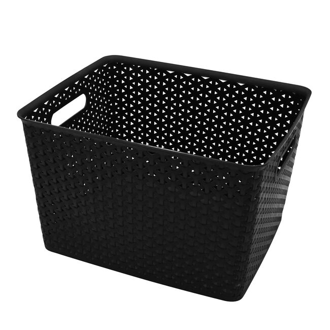 Geometric Storage Basket 19L - Black