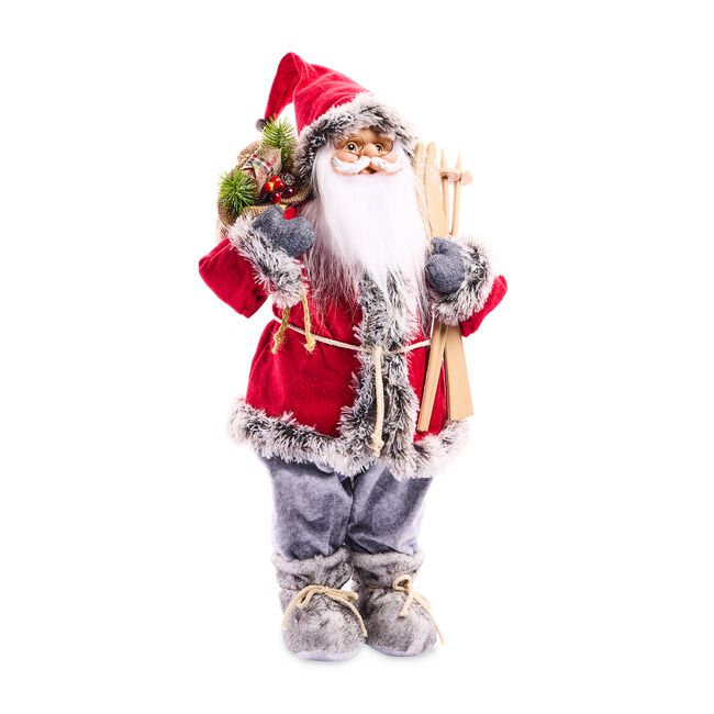 60cm Standing Woodland Skiing Santa