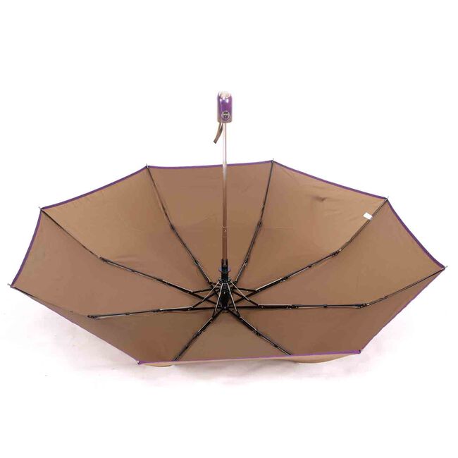 Susino Semi-Auto Compact Brown Umbrella with Cover