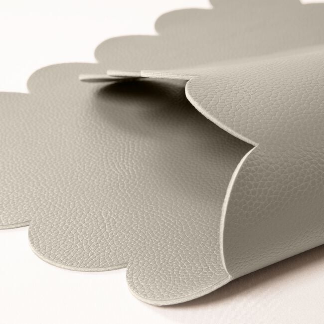 SCALLOP LEATHER Grey Placemat