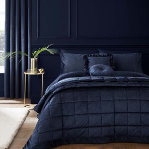 CATHERINE LANSFIELD KINGSLEY MATT VELVET NAVY 200x220 Bedspread