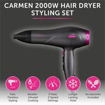 Carmen Neon 2000W Hair Dryer & Brushes Set