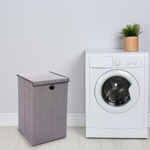 Tweed Light Grey Foldable Laundry Hamper