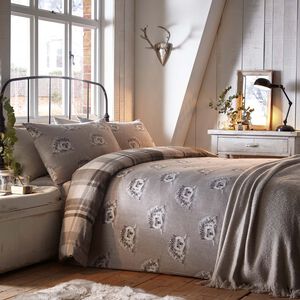 SINGLE DUVET COVER Dreams & Drapes Colville Check Grey