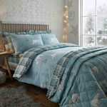 SINGLE DUVET COVER Brushed Cotton Plaid Polar Bears
