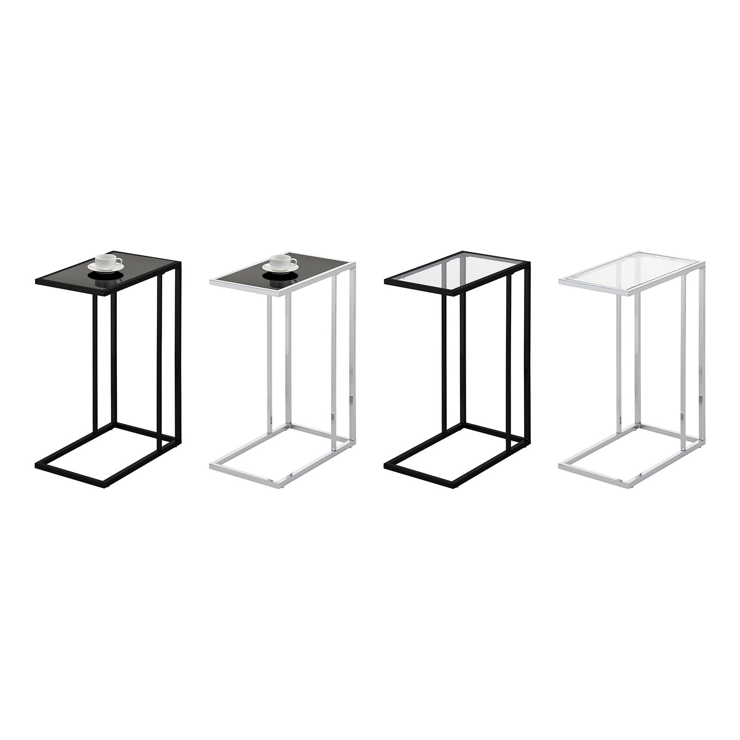 Chrome Black Glass End Table Home Store More
