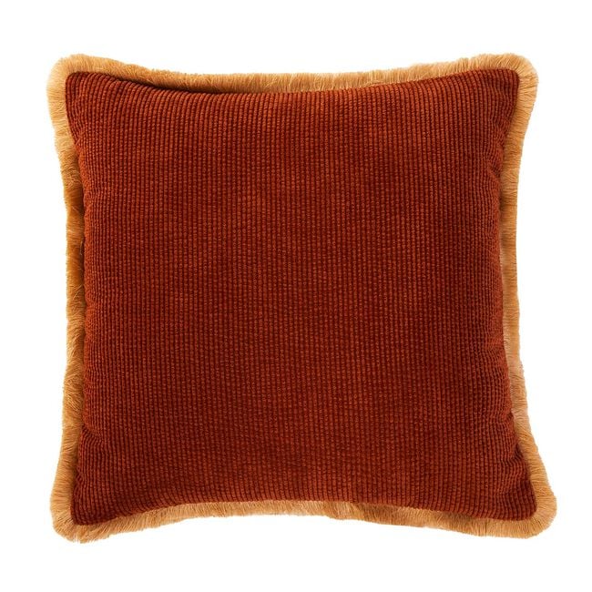 Ruane Corded Fringe Rust Cushion Cover 45cm x 45cm