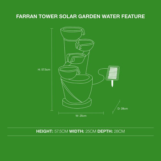 Farran Tower Solar Garden Water Feature