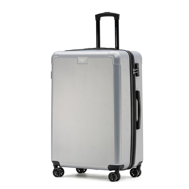 LARGE LIGHTWEIGHT HARDSHELL LUGGAGE - METALLIC SILVER
