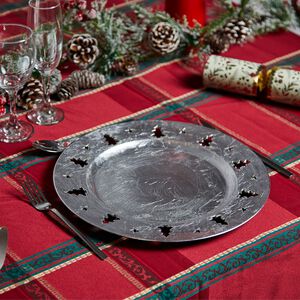 CHRISTMAS TREE Luxe Silver Charger Plate