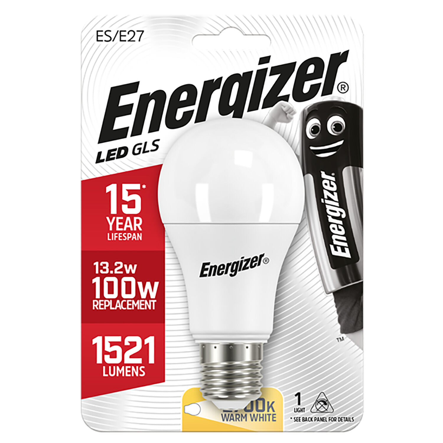 Energizer E27 GLS Globe LED Light Bulbs 5.5W=40W 8.2W=60W 10.5W=75W ES Edison