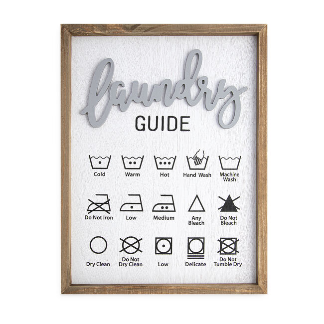Laundry Guide Wall Plaque 32x42cm