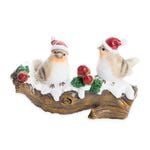 Christmas Robins On Snowy Log
