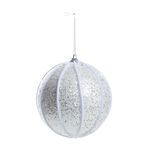 Glitter Christmas Bauble Tree Decoration - Ivory