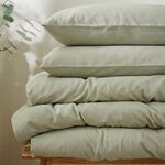 SINGLE DUVET COVER Martex Touch of Linen Pistachio Green