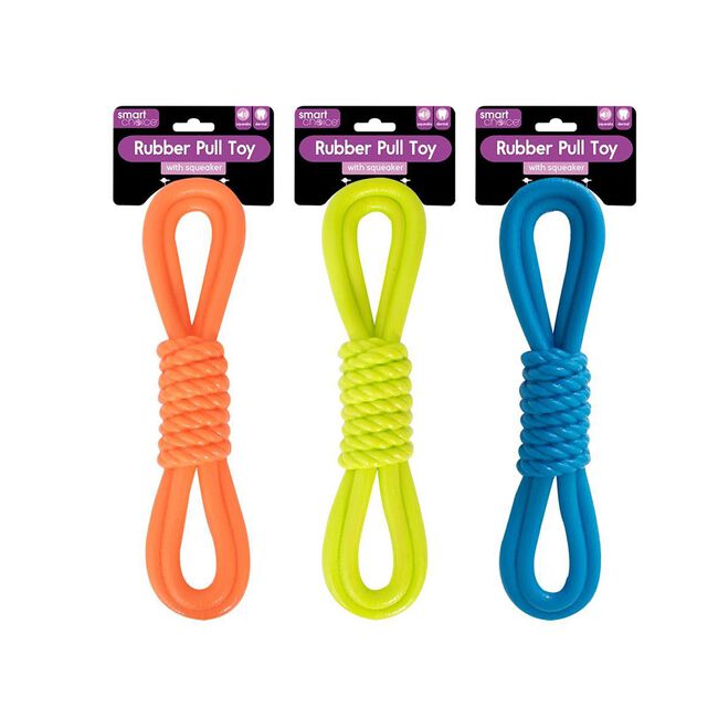 Squeaky Rubber Rope Dog Toy