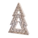 Set of 3 Light Up Wooden Christmas Tree