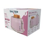 SALTER RETRO PINK CURVED BODY 2 Slice Toaster