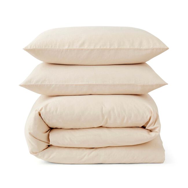 SINGLE DUVET COVER Martex Touch of Linen Creamy Almond