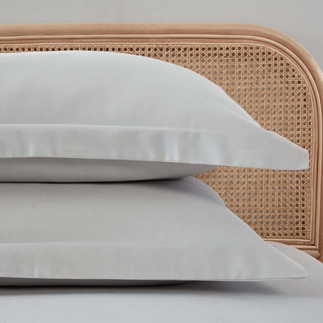 OXFORD PILLOWCASE PAIR Brushed Cotton Twill Dove Grey