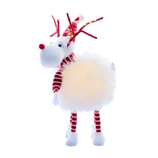 Light Up Moose With a Hat And Scarf