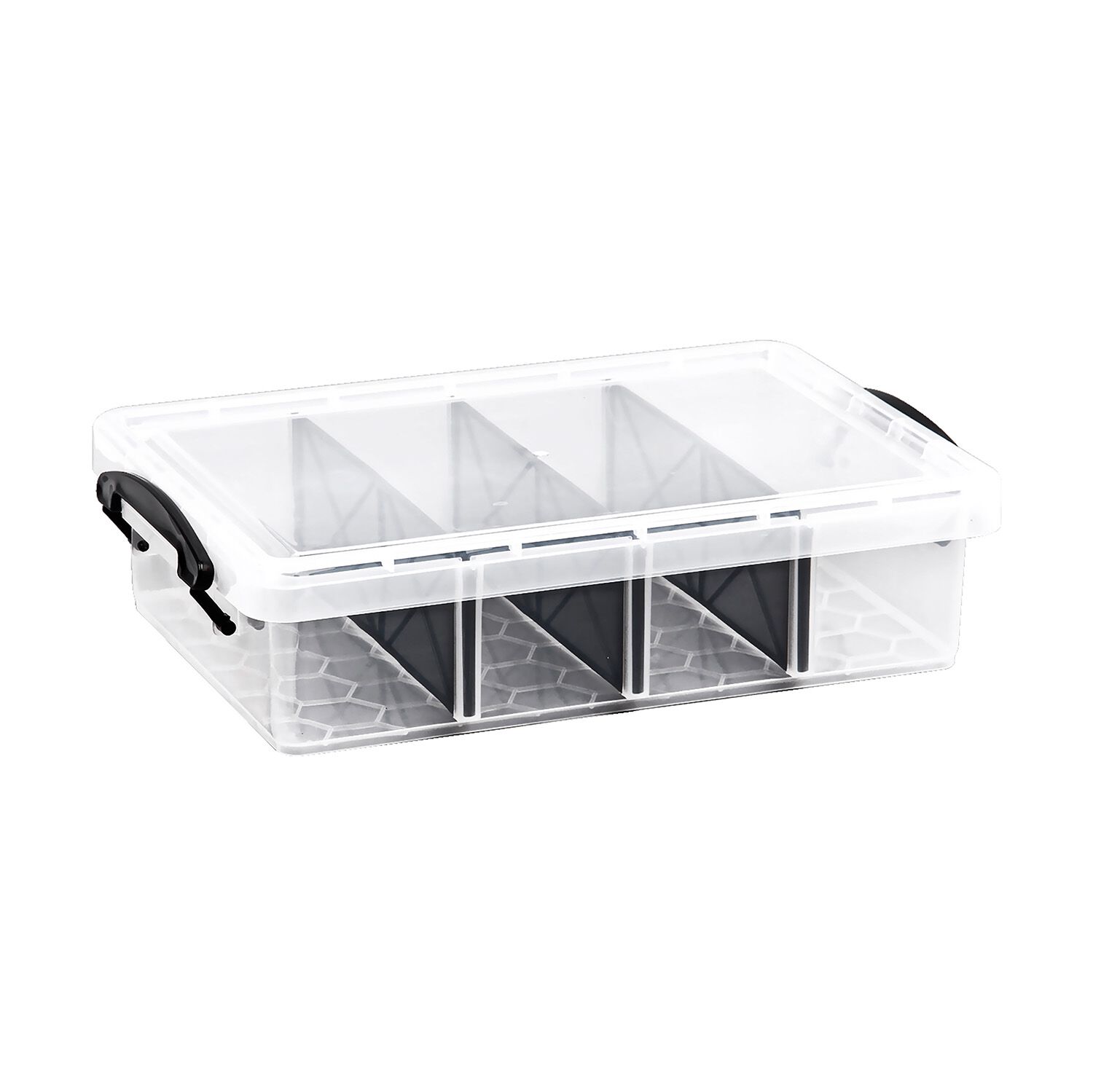 6L 3 Division Clear Storage Box Home Store More