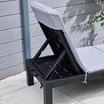 Foldable Sun Lounger with Grey Cushion