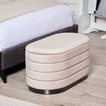 Oval Velvet Ottoman - Large